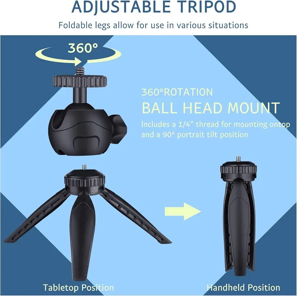 Professional Wireless Smartphone Microphone with LED Video Light & Mini Tripod | 3.5mm External Mic for iPhone Android | Vlogging, YouTube, TikTok, Live Streaming & Content Creation Kit
