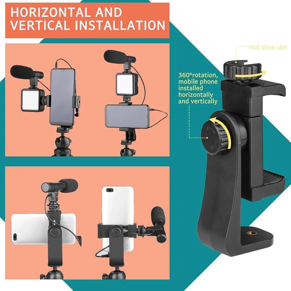 Professional Wireless Smartphone Microphone with LED Video Light & Mini Tripod | 3.5mm External Mic for iPhone Android | Vlogging, YouTube, TikTok, Live Streaming & Content Creation Kit