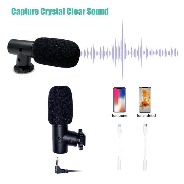 Professional Wireless Smartphone Microphone with LED Video Light & Mini Tripod | 3.5mm External Mic for iPhone Android | Vlogging, YouTube, TikTok, Live Streaming & Content Creation Kit