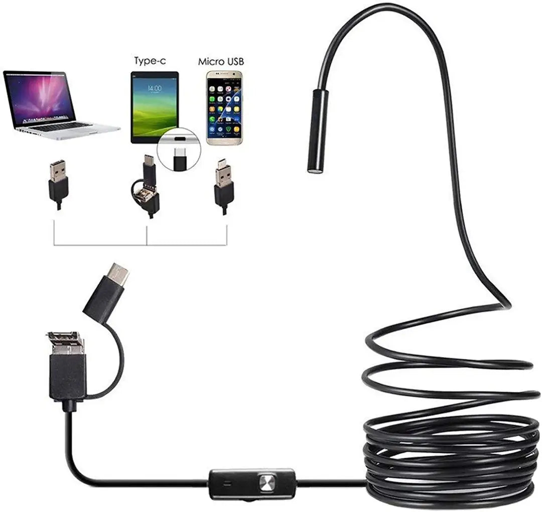 USB Endoscope Camera with LED Light | 3-in-1 Inspection Camera