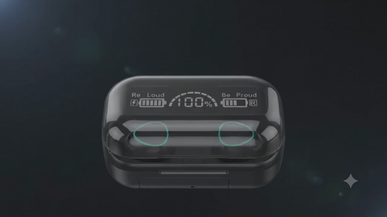 TWS Wireless Bluetooth 5.1 Earbuds with LED Display & 3500mAh Charging Case
