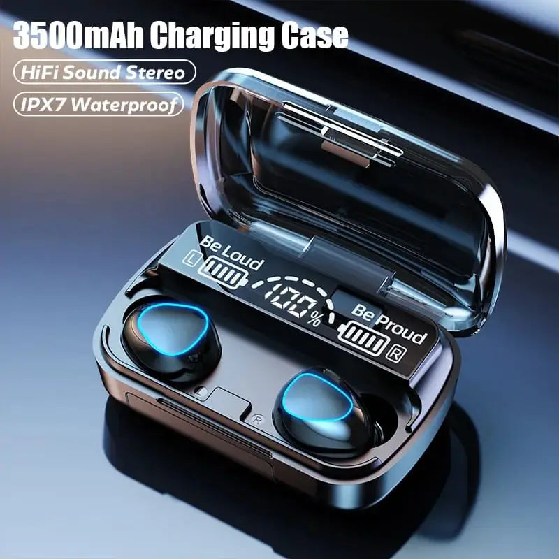 TWS Wireless Bluetooth 5.1 Earbuds with LED Display & 3500mAh Charging Case