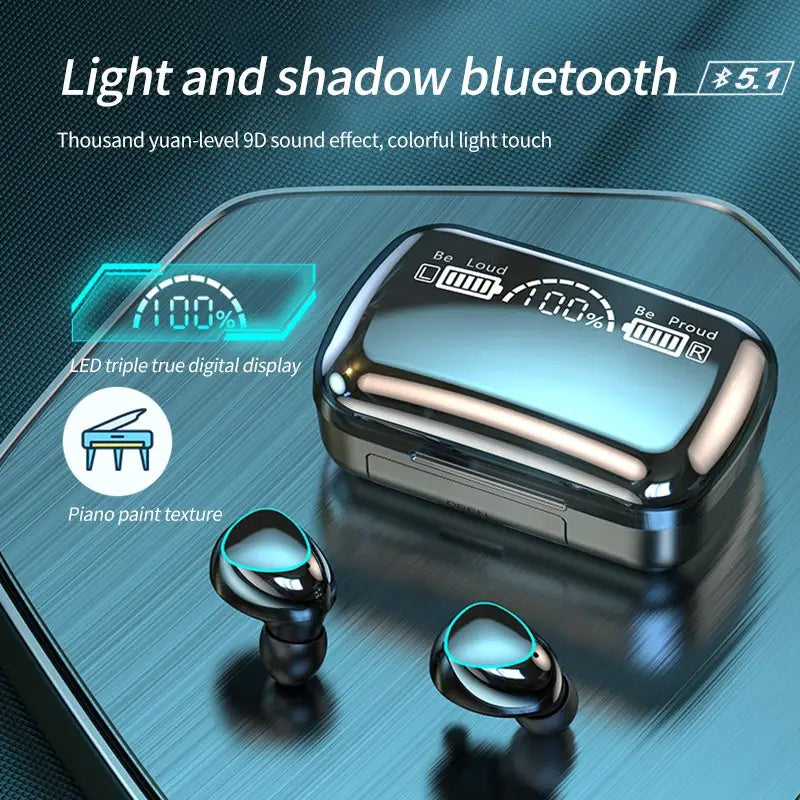 TWS Wireless Bluetooth 5.1 Earbuds with LED Display & 3500mAh Charging Case